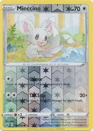 Sword & Shield Minccino #145/202 reverse holo